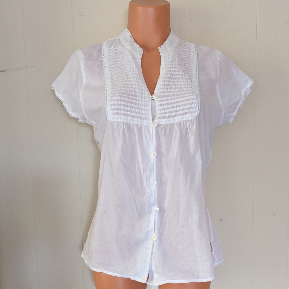 prAna cotton button down shirt S